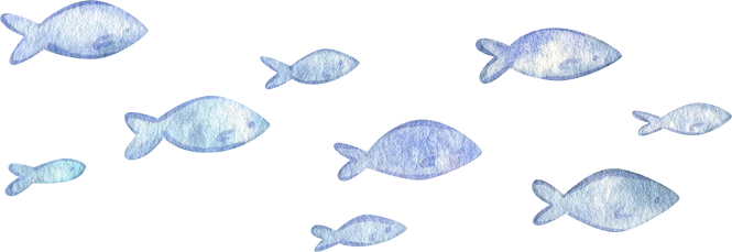 Watercolor illustration. Fish